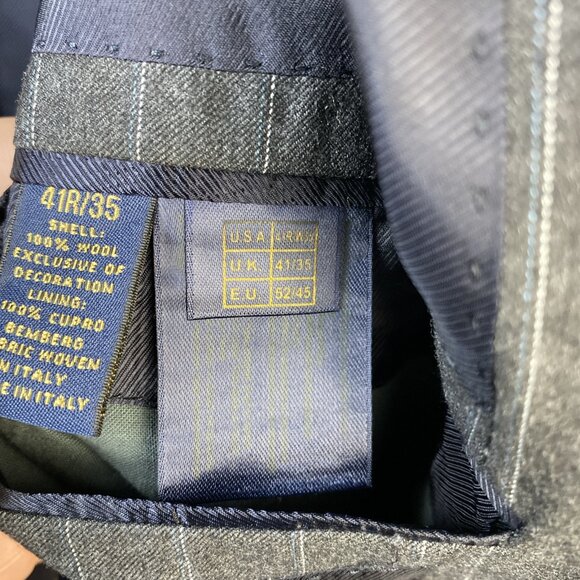 Brooks Brothers 1818 Regent Ethomas Jacket 41R Gray Striped 3 Button Italy Wool - Picture 15 of 16